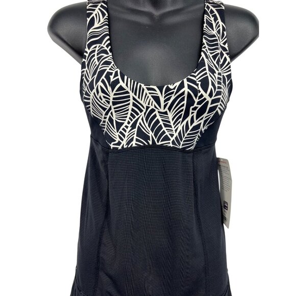 Lululemon Hustle Bustle Tank Top Size 4 Black Ivory Leaf Tropical Women NWT New - Picture 4 of 8